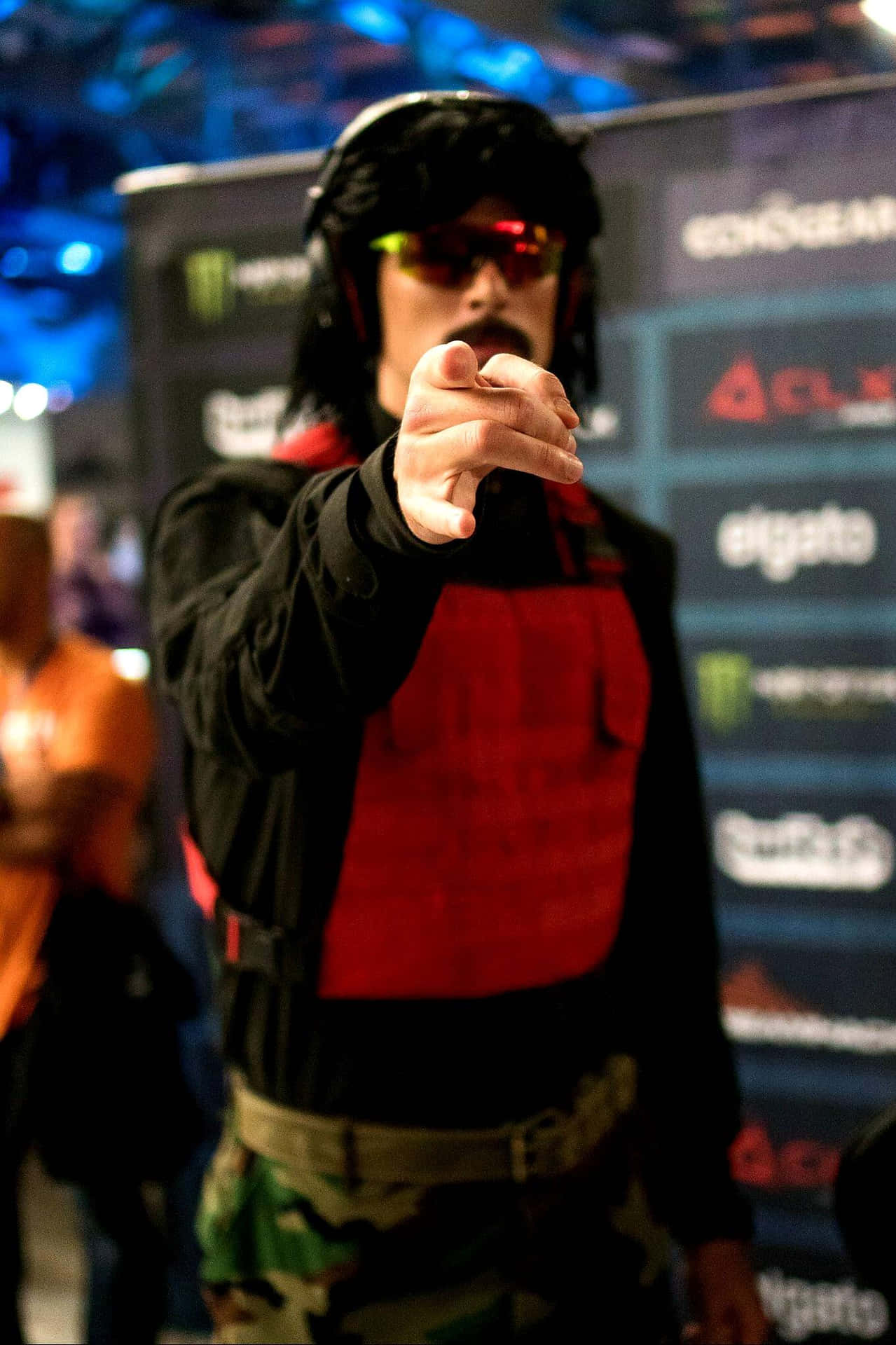 Dr Disrespect Pointing Selective Focus