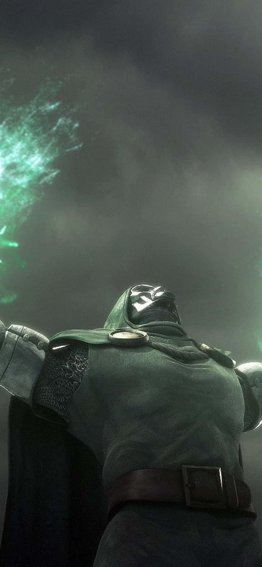 Dr Doom Scheming His Next Evil Villainous Plan Background