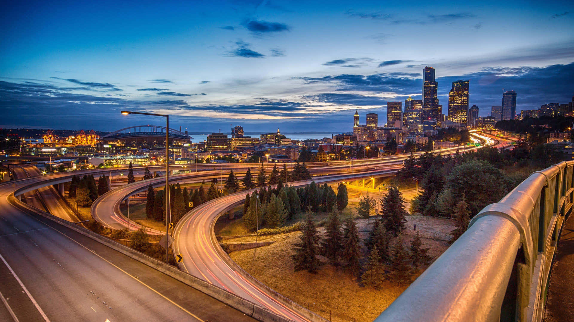 Dr Jose Rizal Park Seattle At Night Background