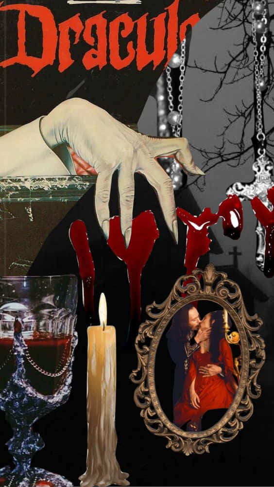 Dracula - A Collage Of Images With The Words Dracula Background