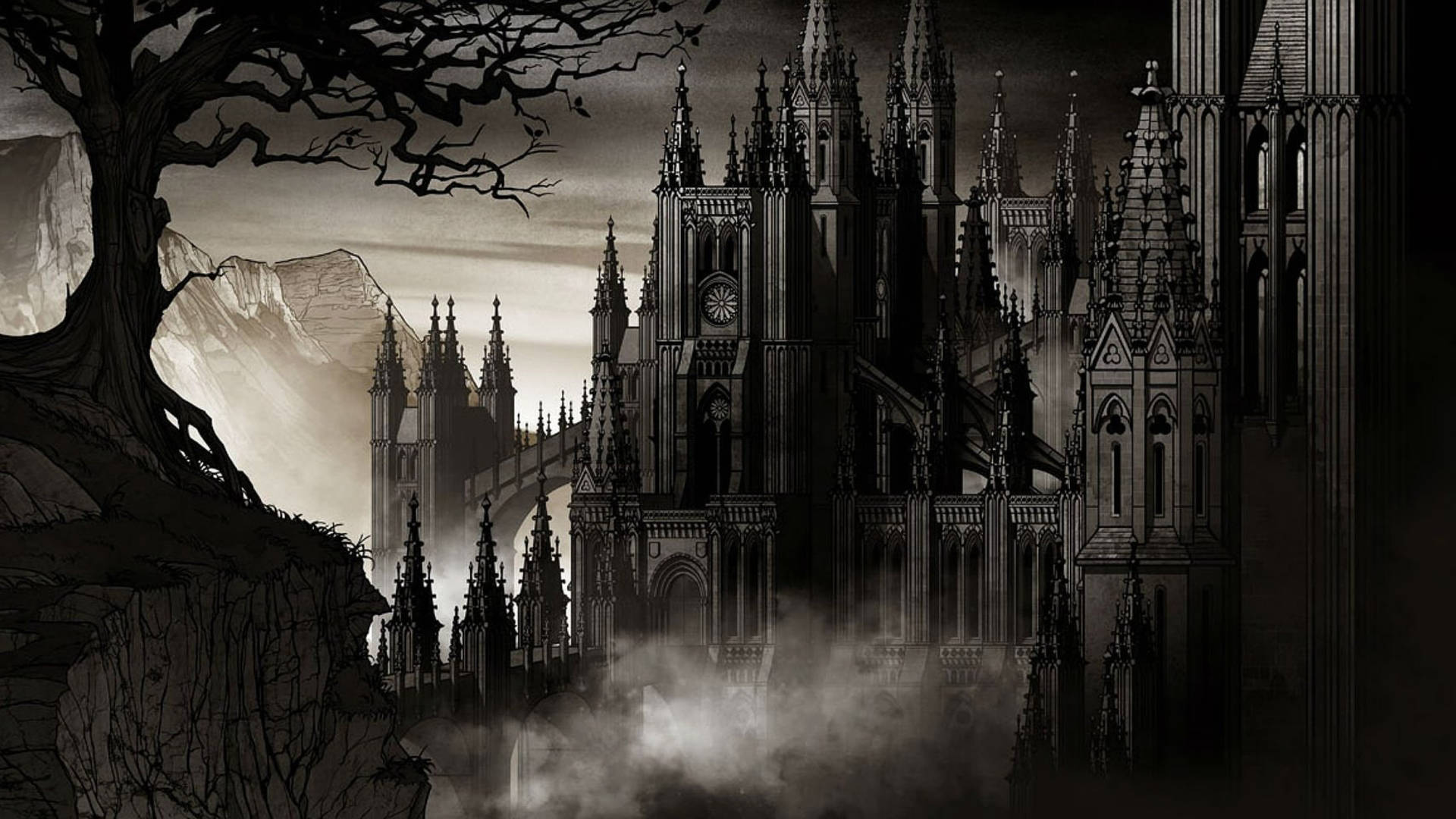 Dracula's Vampire Castle Background