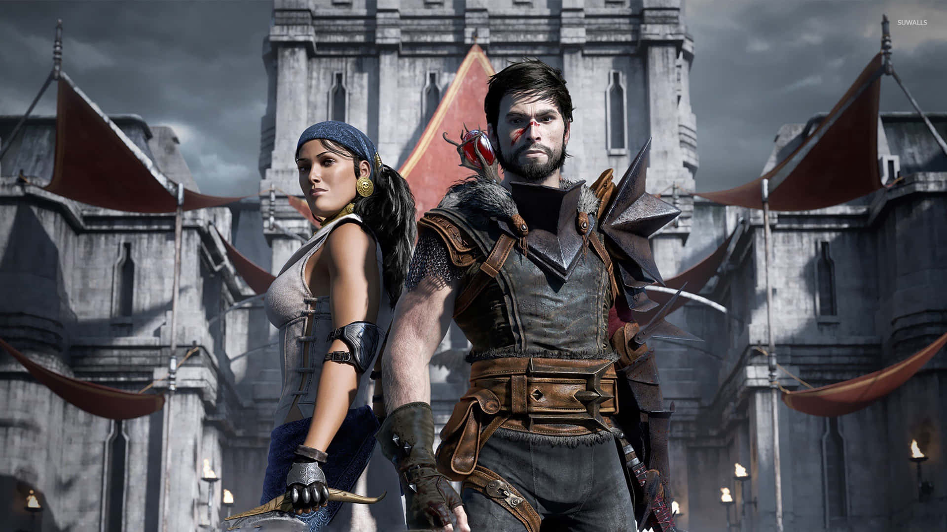 Dragon Age 2 4k Isabela And Hawke Background