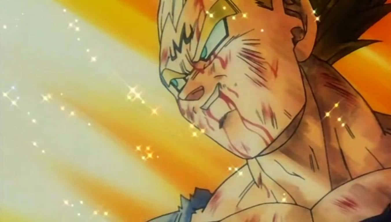Dragon Ball Injured Majin Vegeta Smile Background