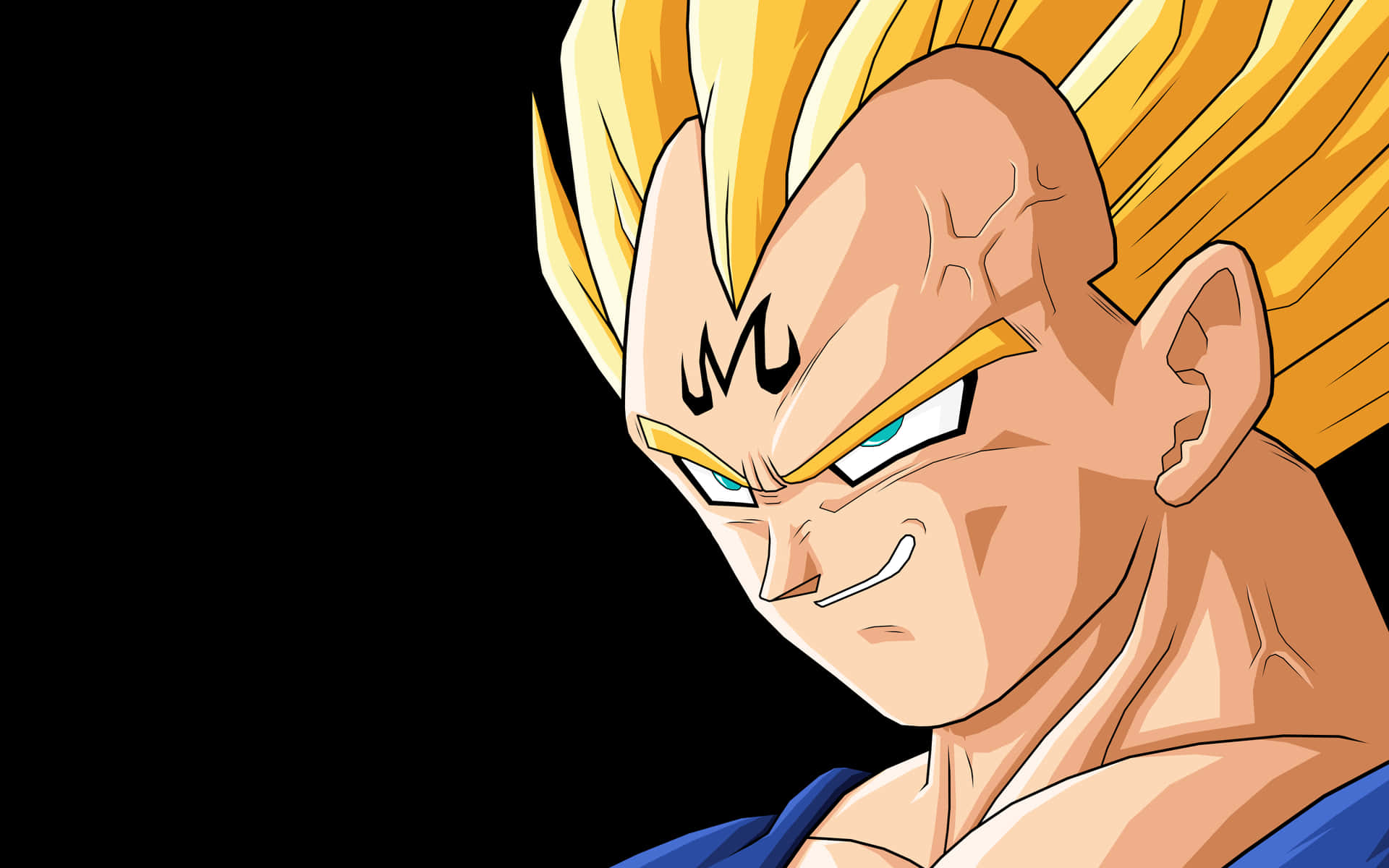 Dragon Ball Majin Vegeta Smile Black Background Background