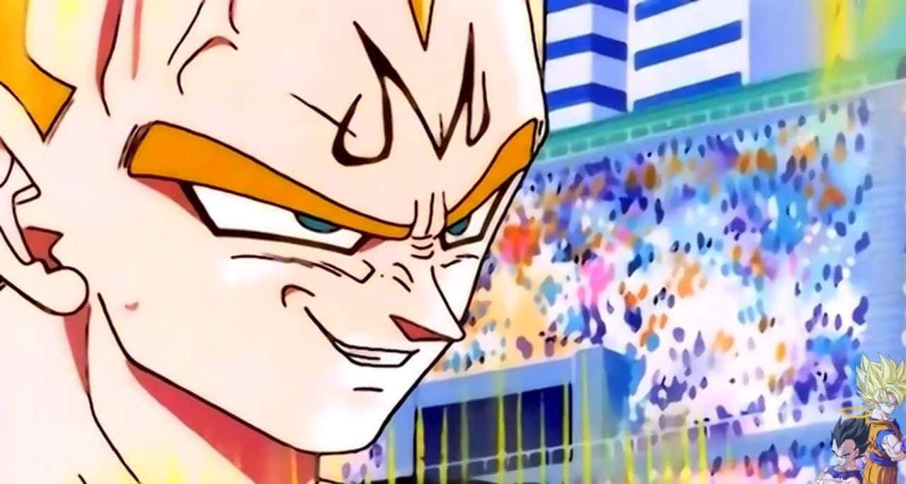 Dragon Ball Majin Vegeta Smile Close Up Background