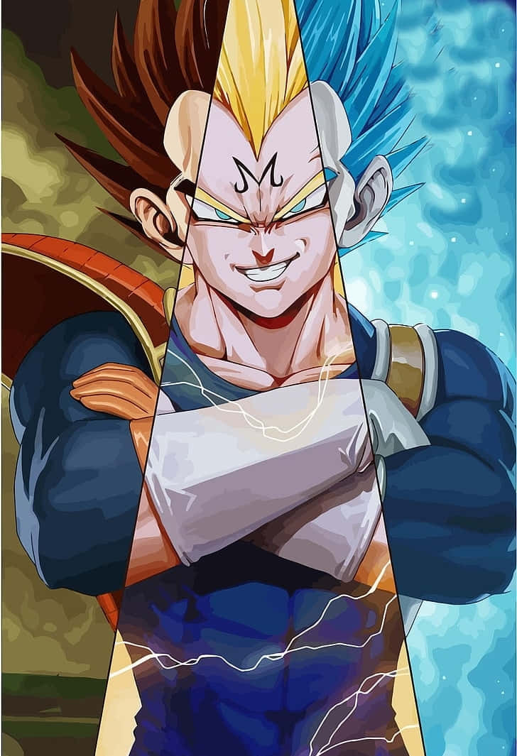 Dragon Ball Majin Vegeta Smile Transformation Background