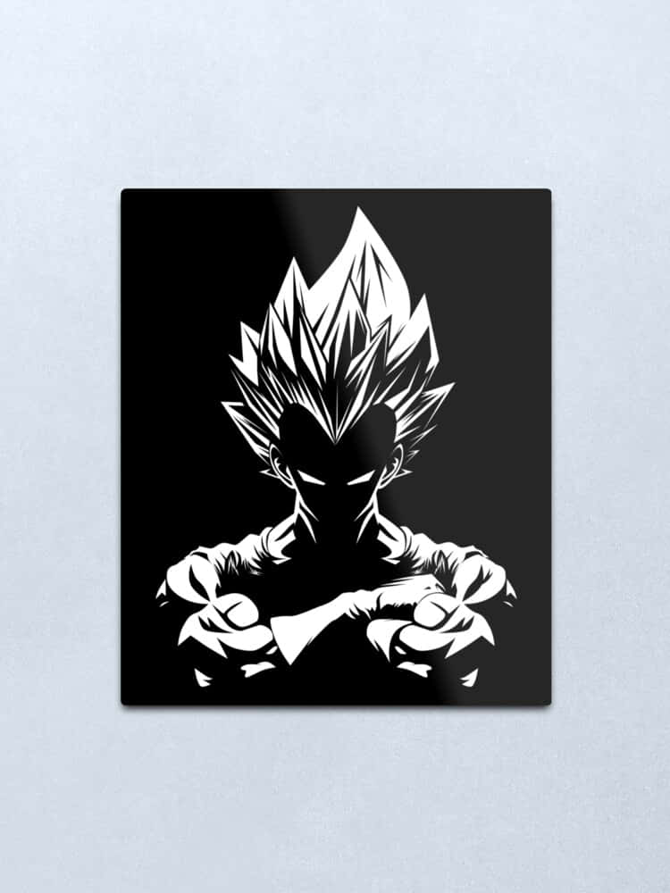 Dragon Ball's Vegeta In Black And White Background