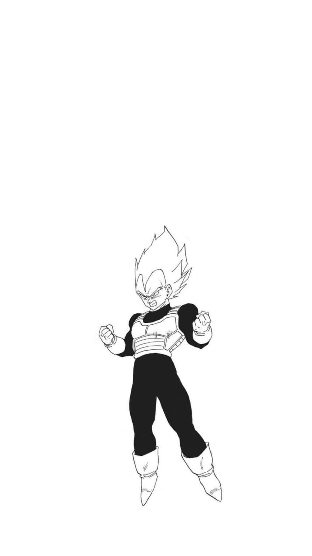 Dragon Ball's Vegeta In Dramatic Black And White Background