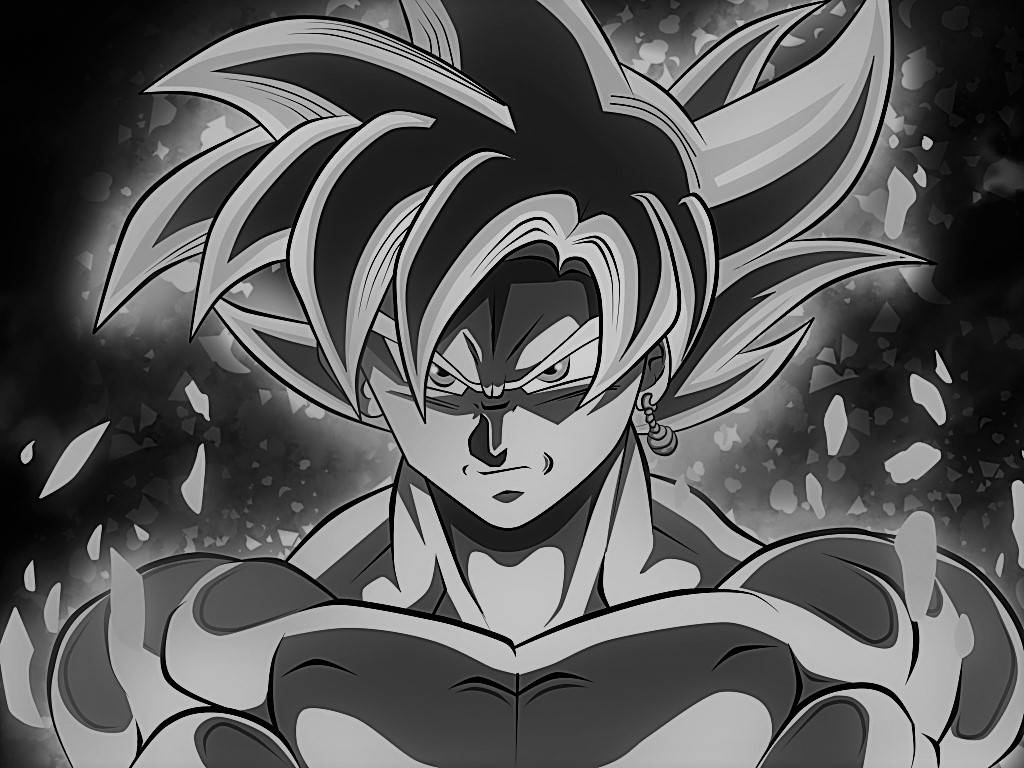 Dragon Ball Super's Goku Unleashing His Power In Black And White. Background