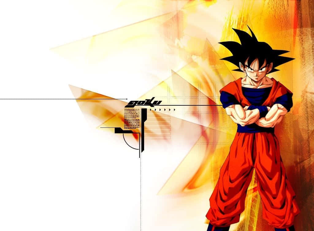 Dragon Ball Z Goku Abstract Orange And White Background