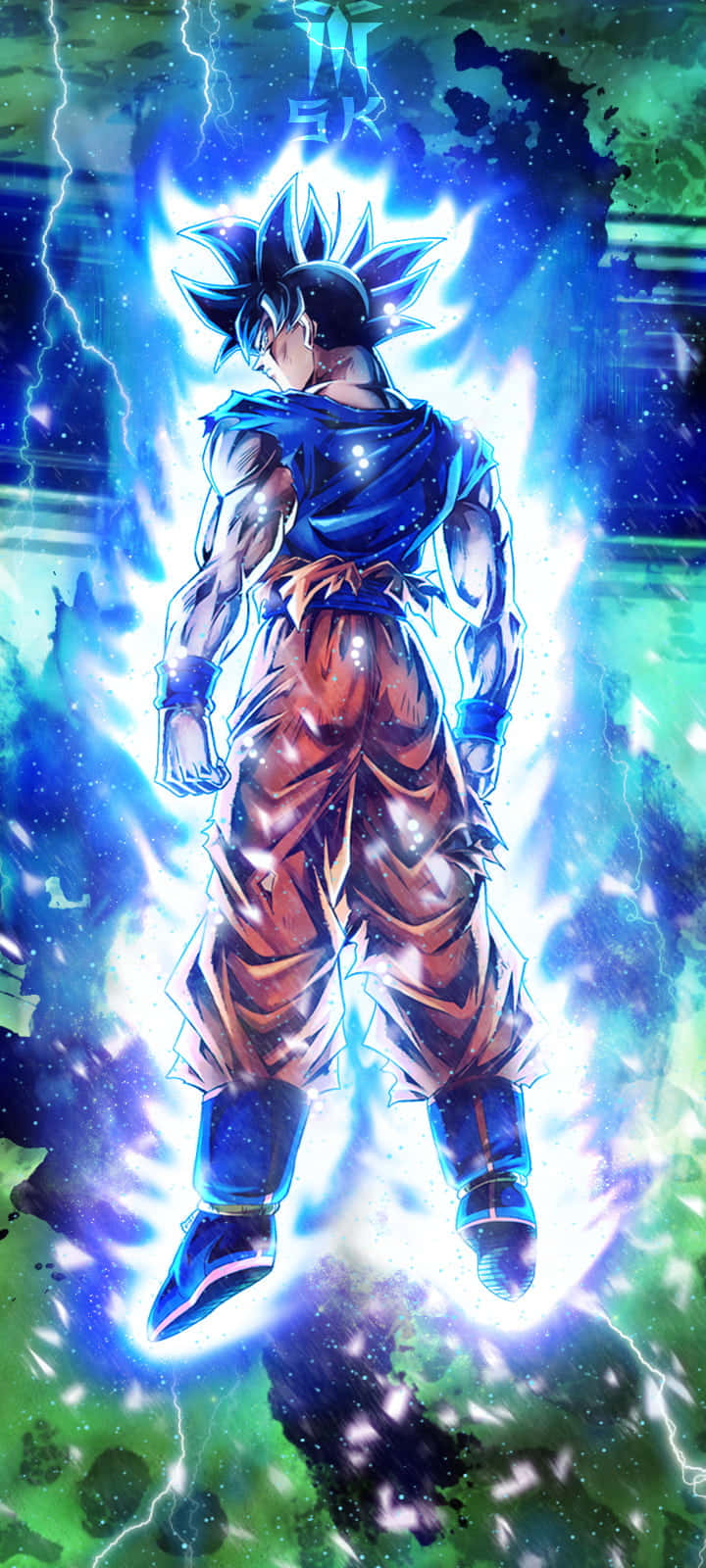 Dragon Ball Z Goku Glows Blue Background