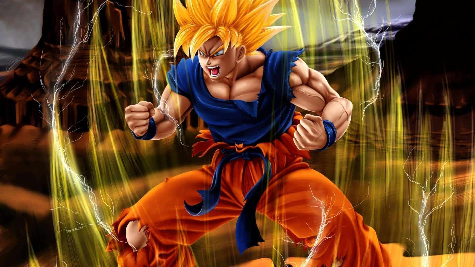 Dragon Ball Z Goku Turning Into Super Saiyan