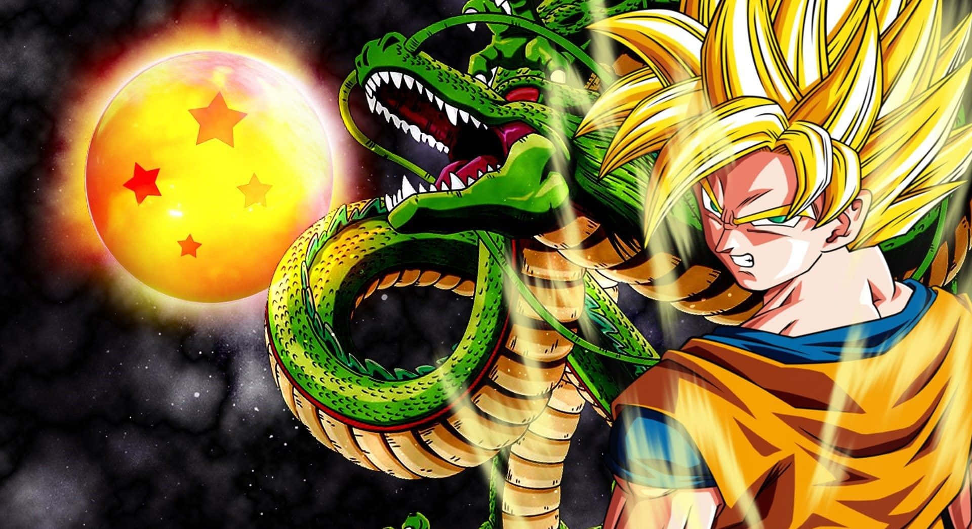 Dragon Ball Z Goku With Shenron Background