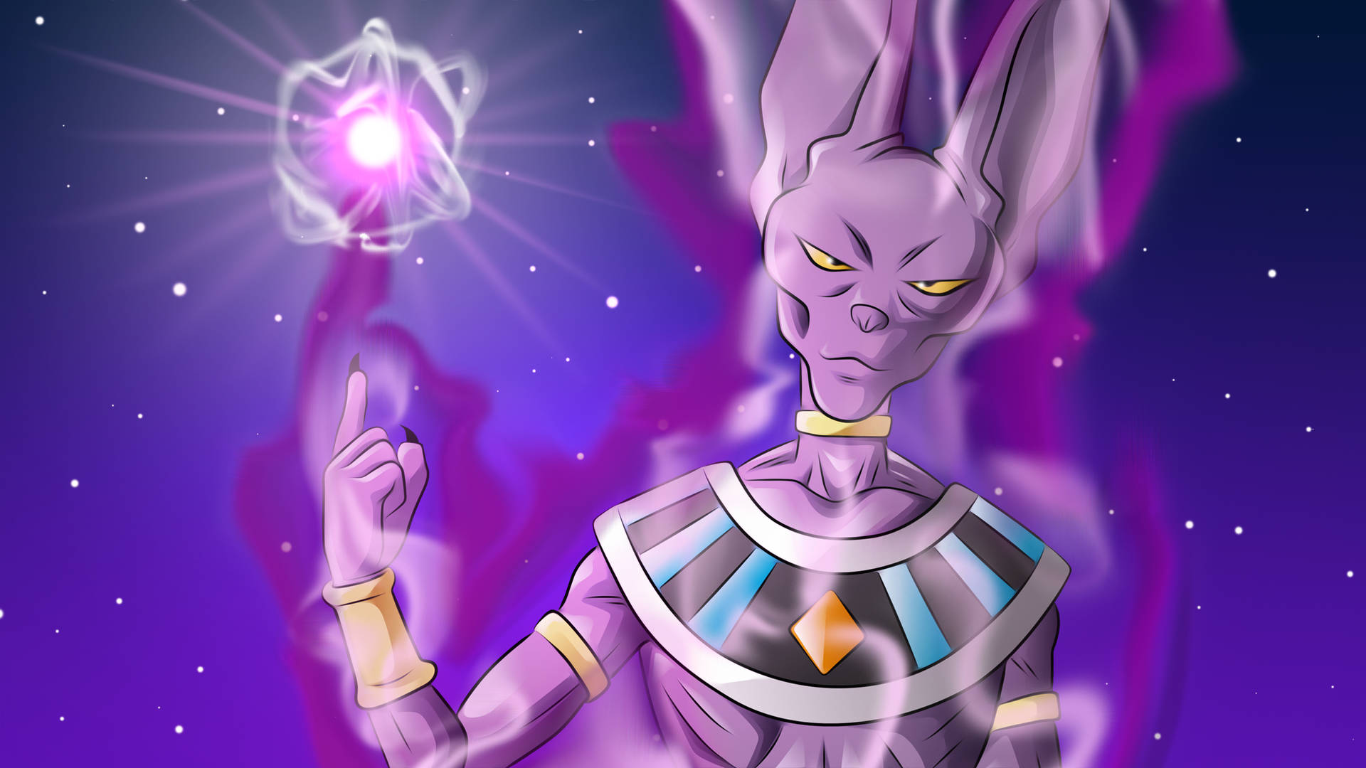 Dragon Ball Z's Beerus Charges Up Background