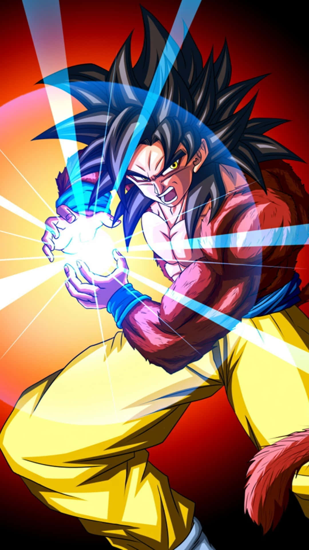 Dragon Ball Z Super Saiyan Goku Flaunting His Skill Background