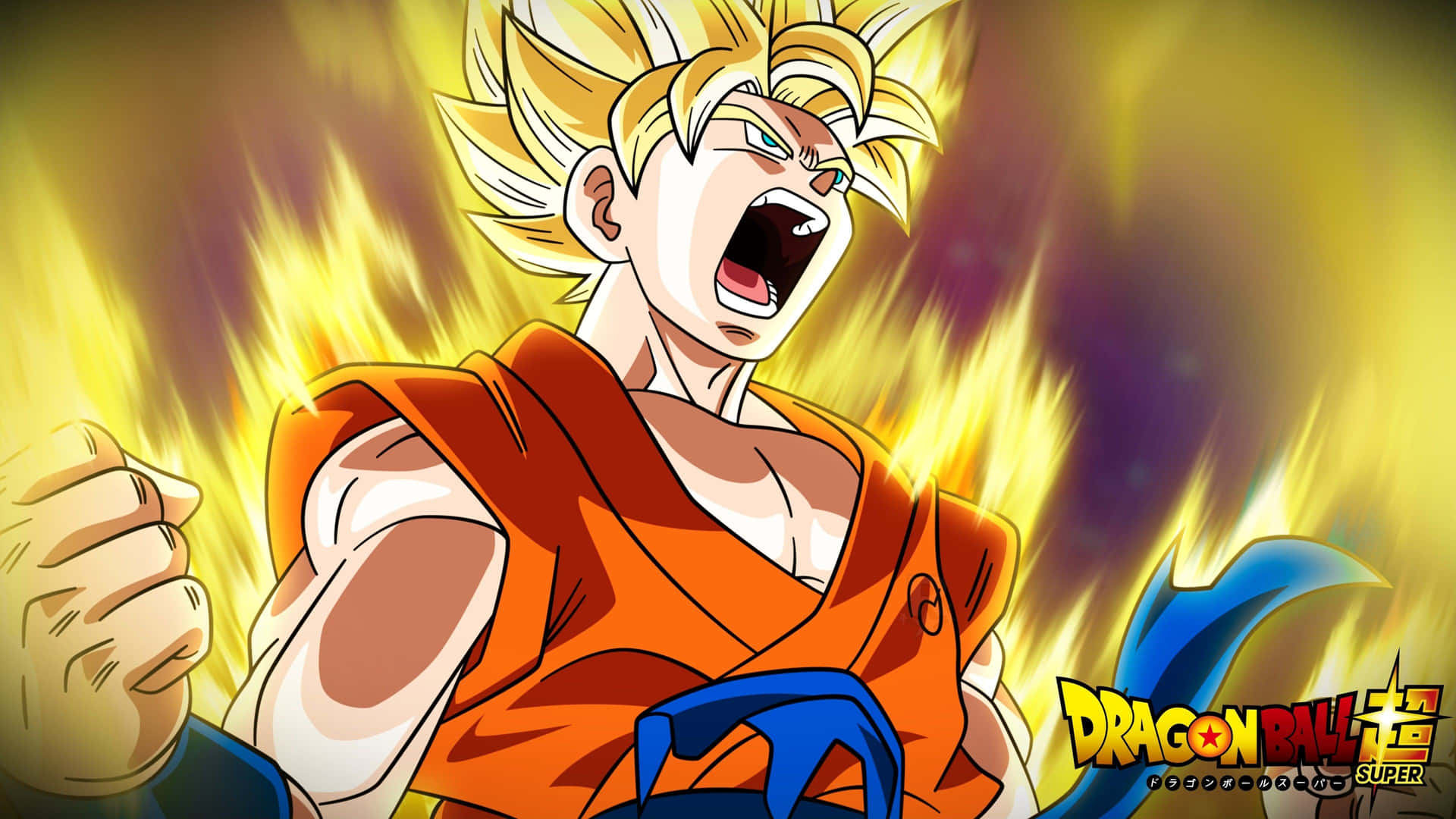 Dragon Ball Z Super Saiyan Goku Screaming Background