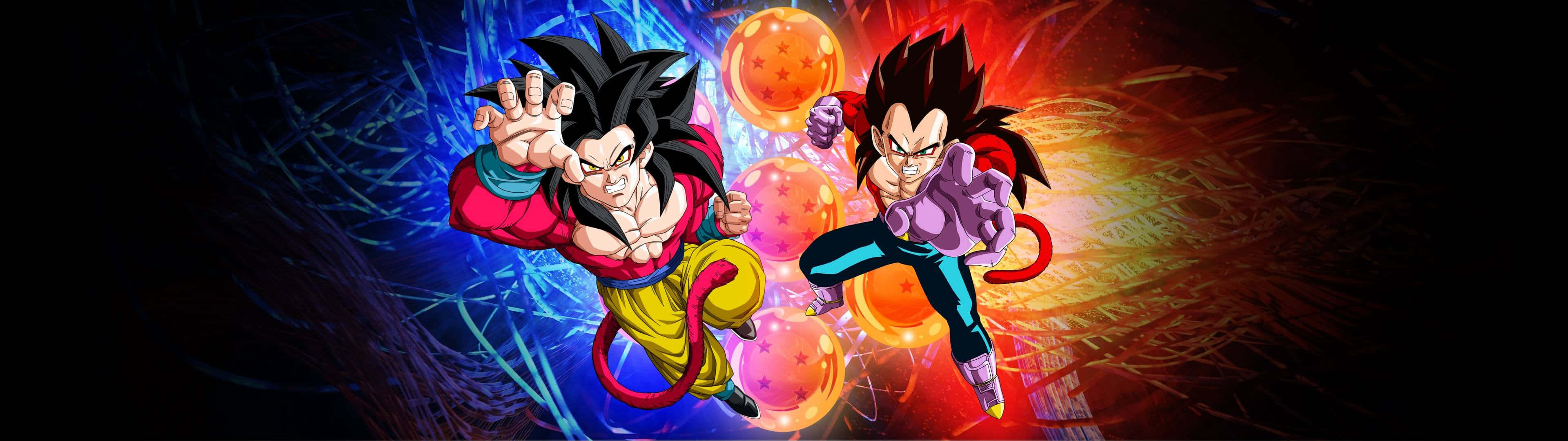 Dragon Balls Vegeta And Goku 3840x1080 Anime Background