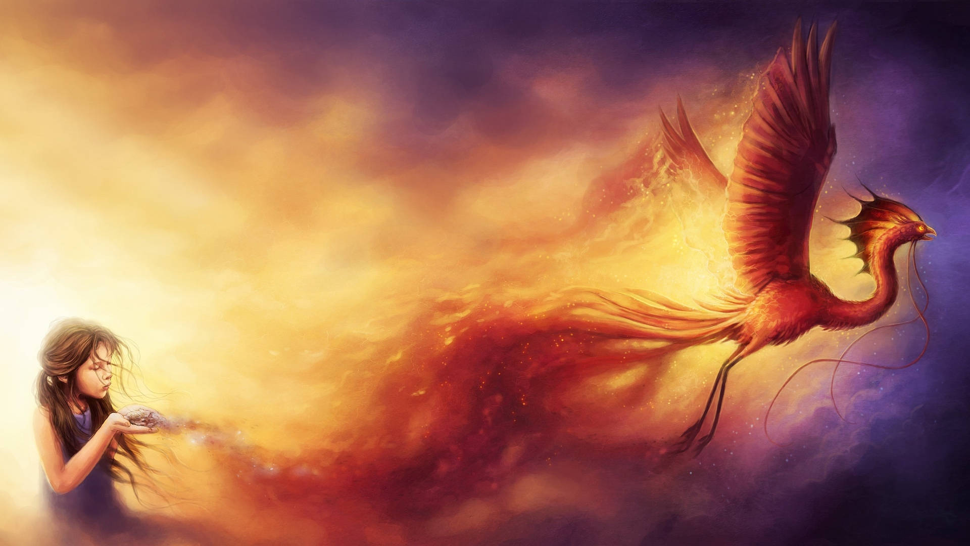 Dragon Fire Wings Art Background