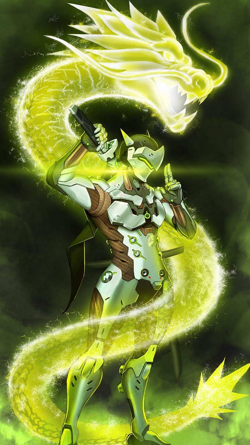 Dragon With Standing Genji Iphone Background
