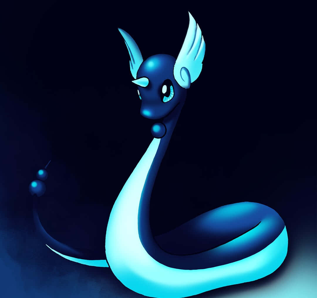 Dragonair In The Dark With Blue Filter Background