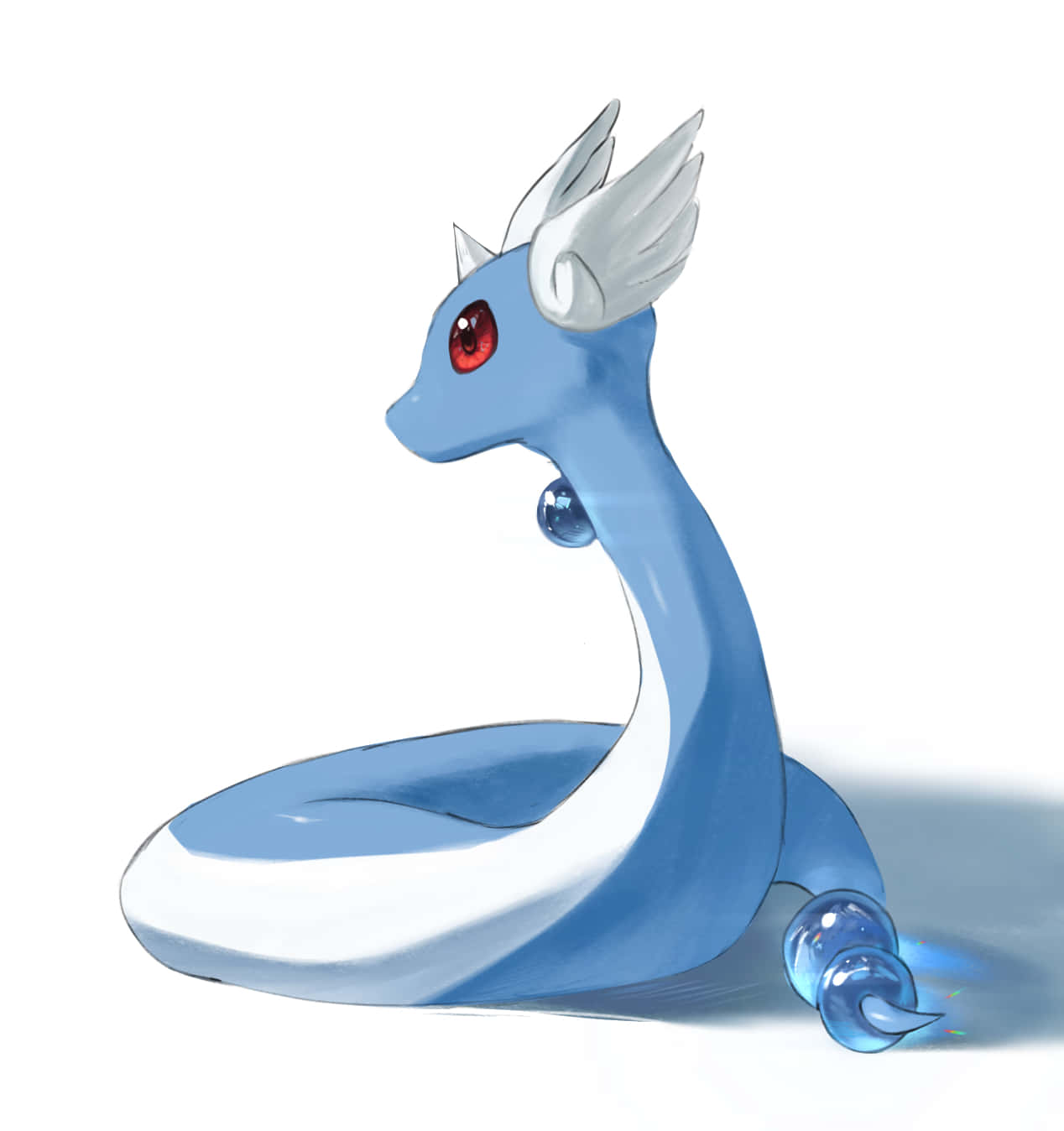 Dragonair Side View White Background Background
