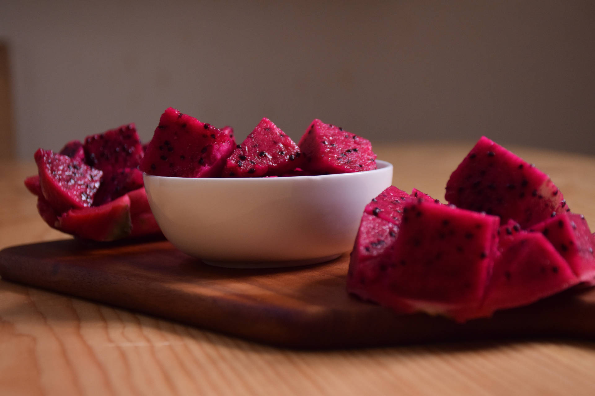 Dragonfruit Fruit Chunks Food Photography Background