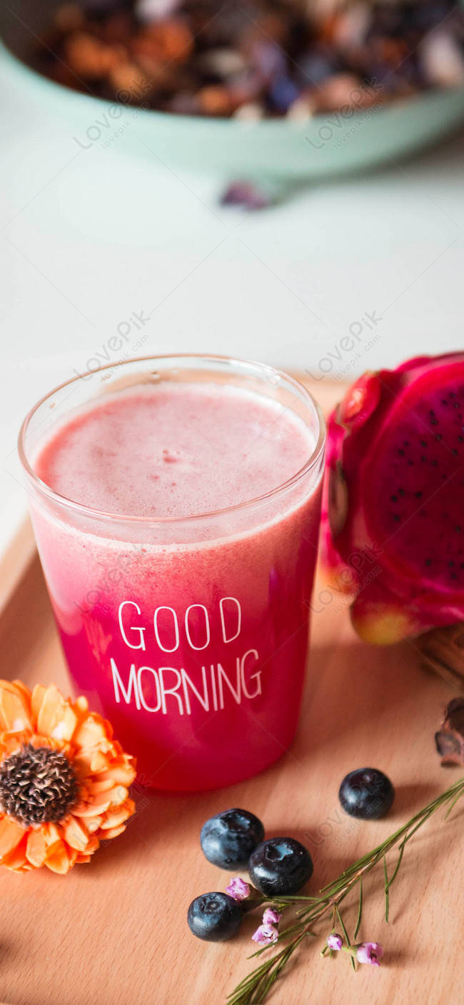 Dragonfruit Good Morning Milk Shake Photography Background