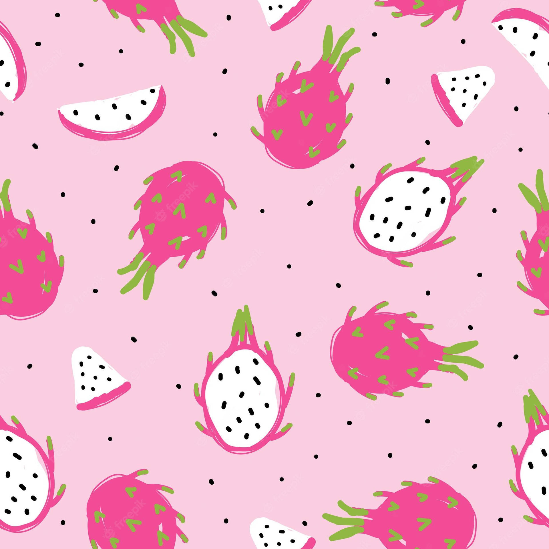 Dragonfruit Pastel Pink Pattern