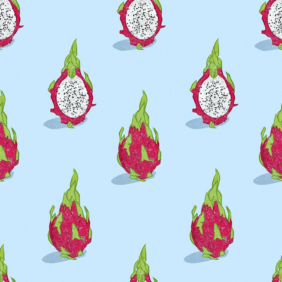 Dragonfruit Pattern Baby Blue Background