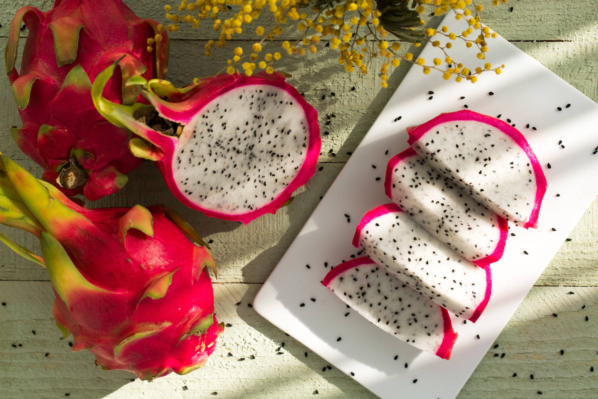 Dragonfruit Sliced Food Photography Background