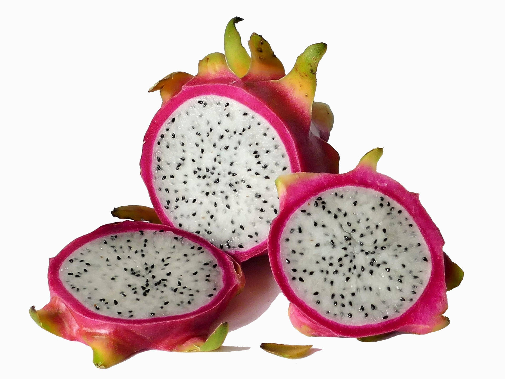 Dragonfruit Slices White Background Food Photography