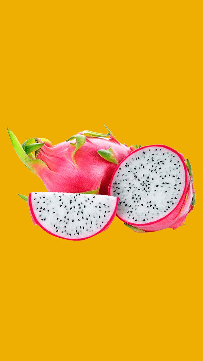 Dragonfruit Sunset Yellow Background Background