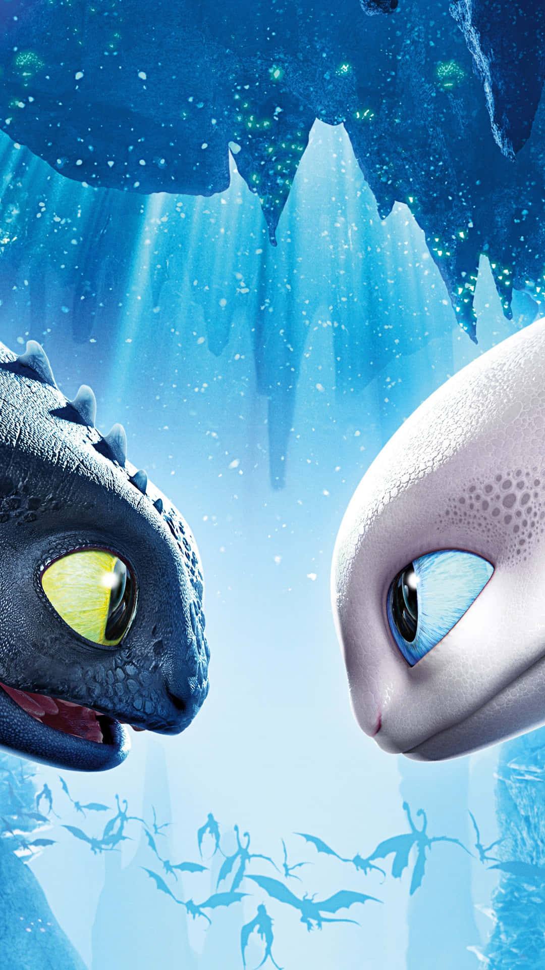 Dragons Face To Face From How To Train Your Dragon The Hidden World Background
