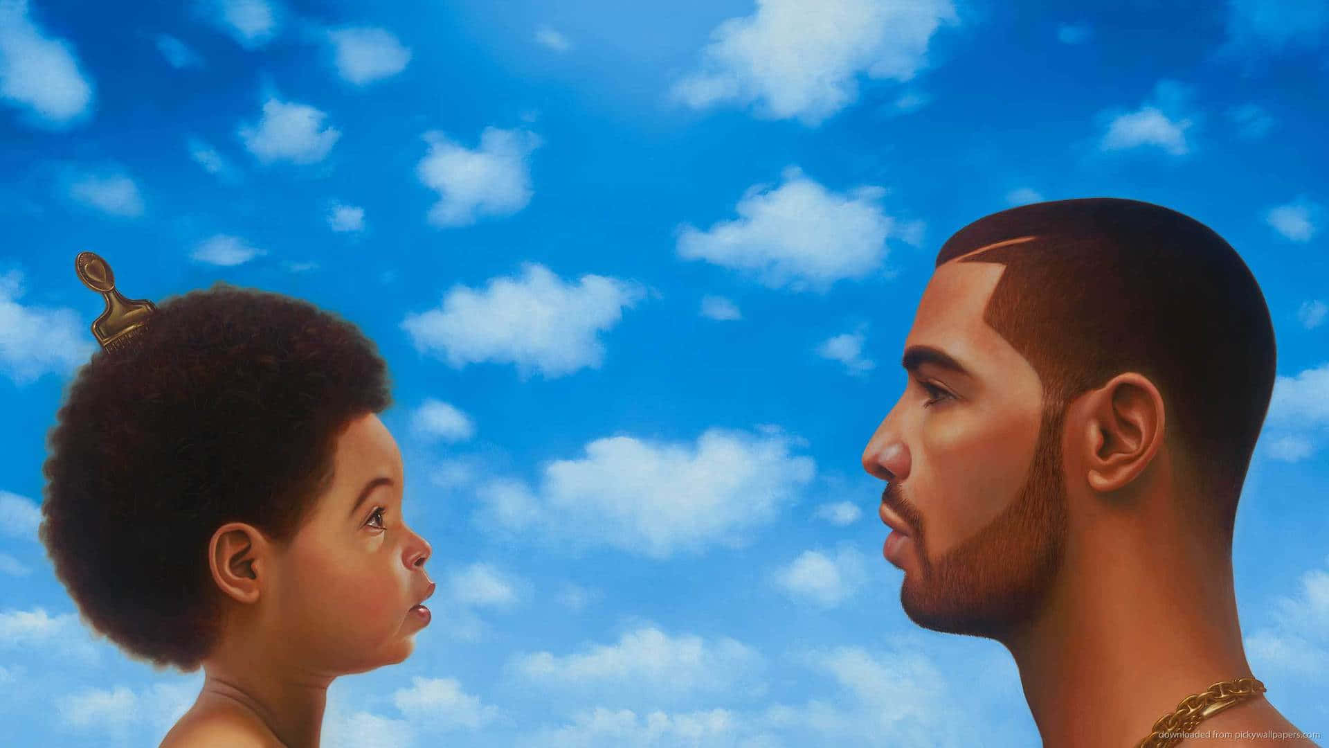 Drake And A Child Looking At Each Other In The Sky