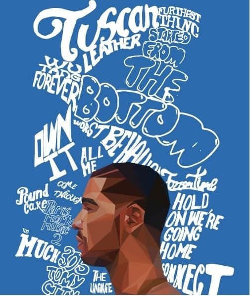 Drake Performing In Front Of The Iconic Nothing Was The Same Album Cover Background