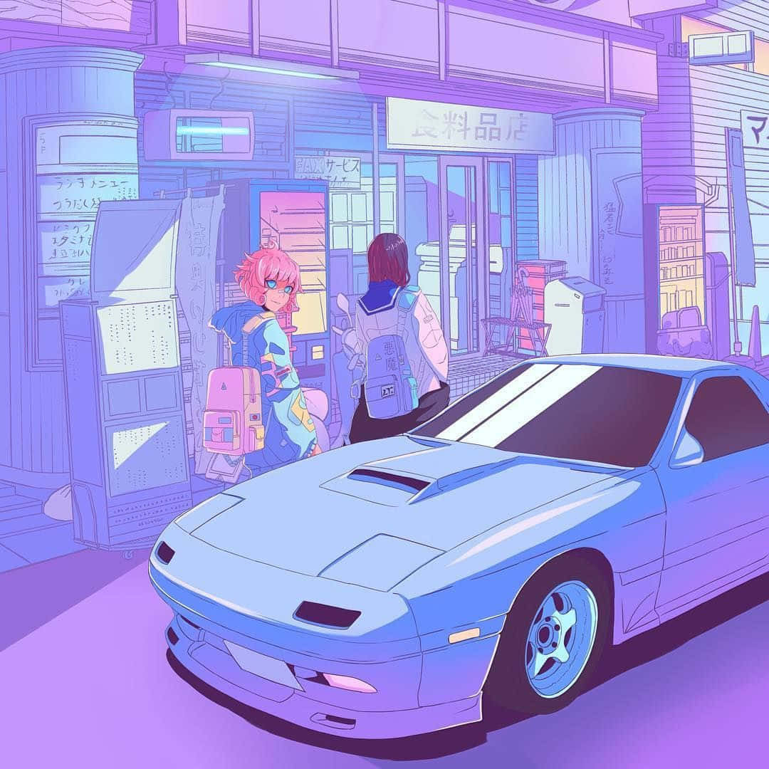 Dramatic Artwork From The Vintage Anime Series, Initial D Background