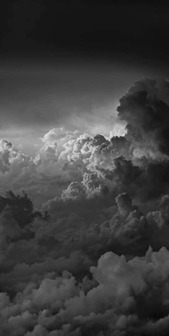 Dramatic Cloudscapein Blackand White Background