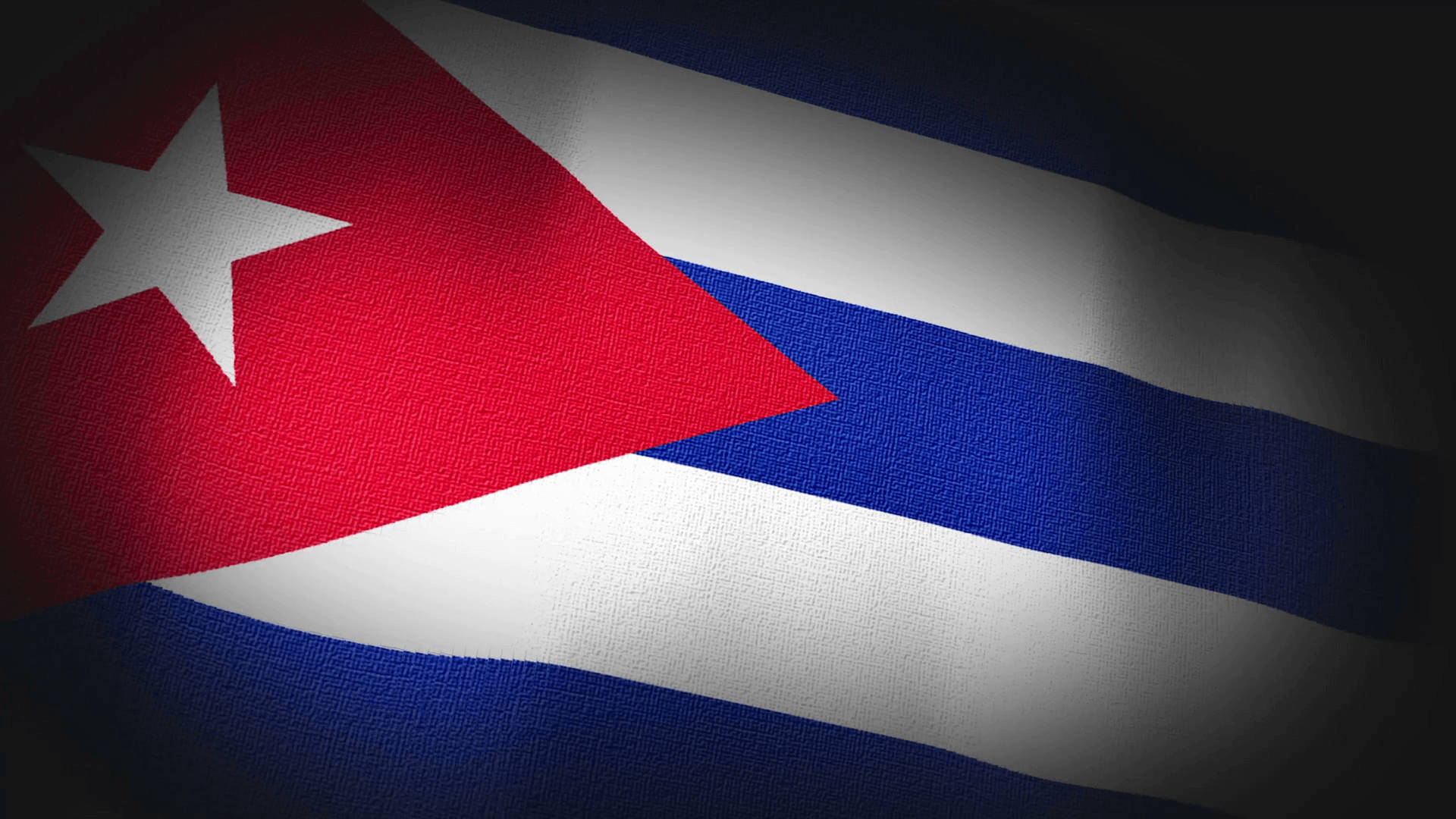 Dramatic Cuban Flag Illuminated Against A Dark Background Background