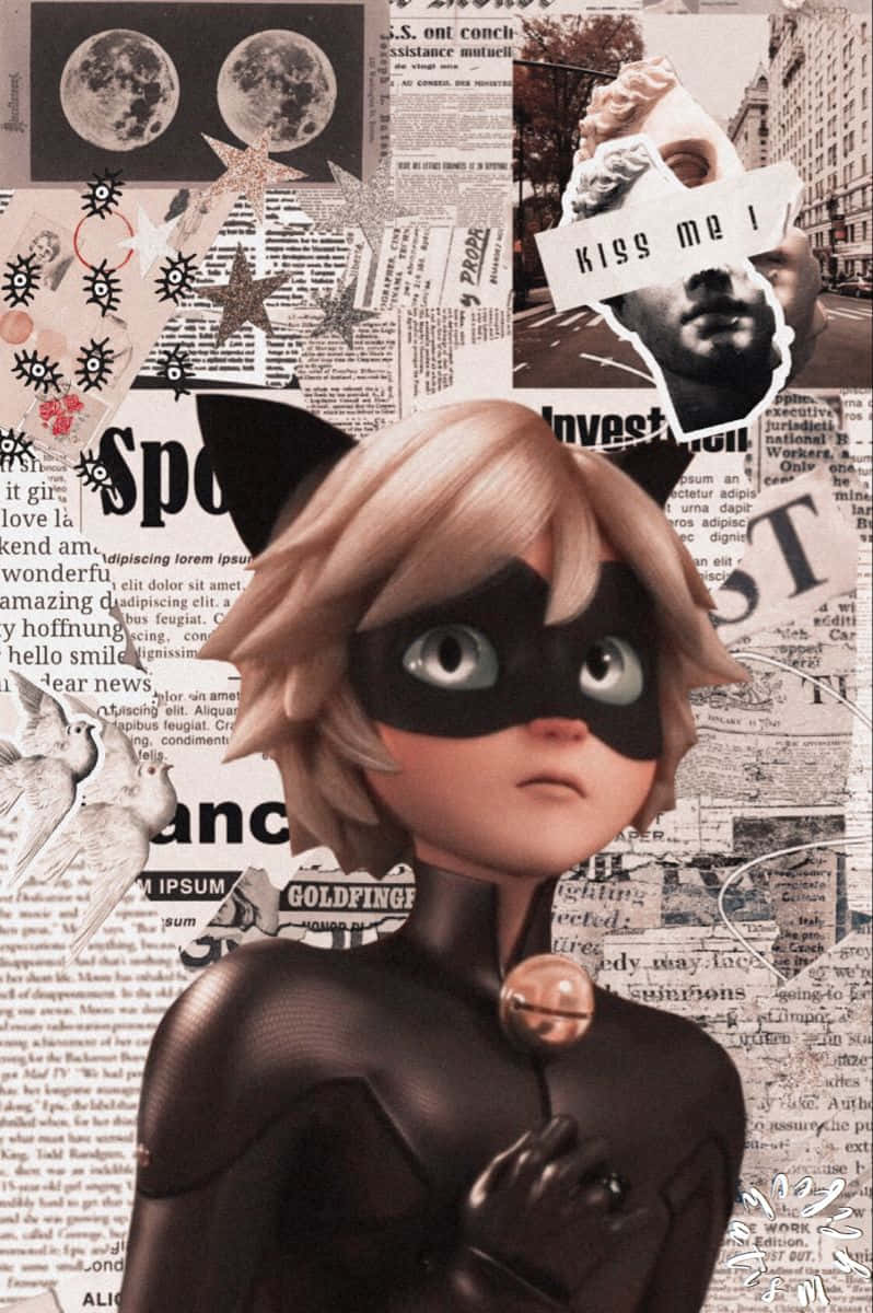 Dramatic Illustration Of The Mysterious Chat Noir