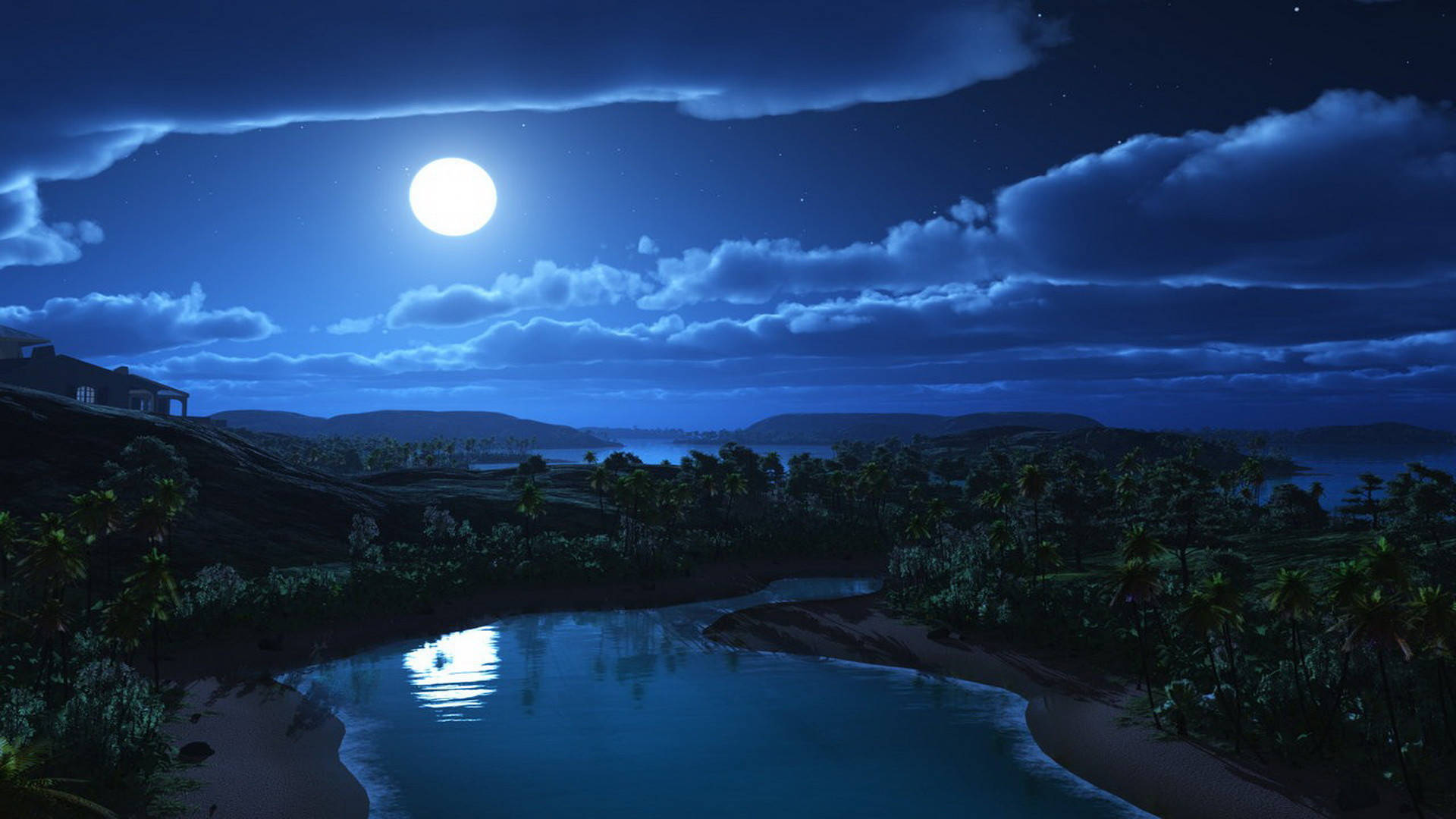 Dramatic Landscape Of A Beautiful Night