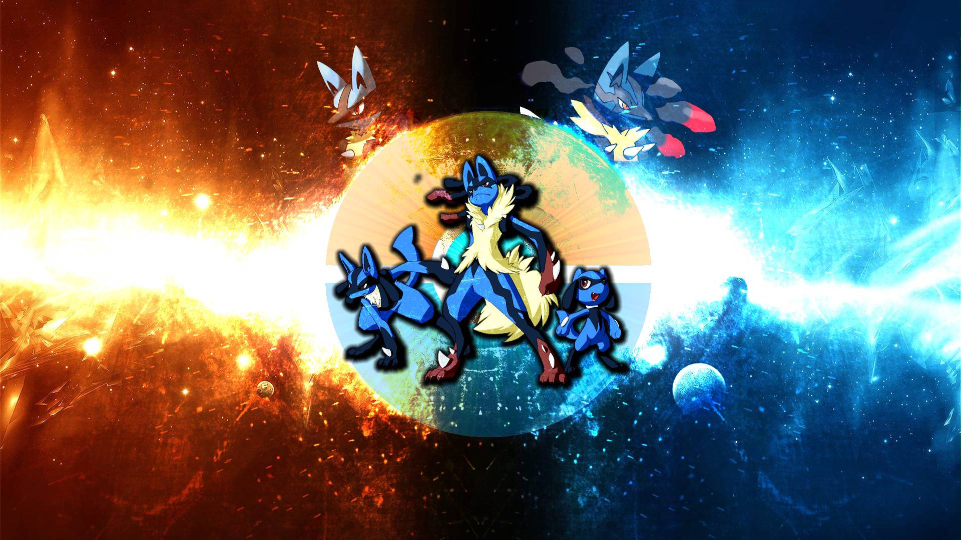 Dramatic Riolu Evolution Line Background