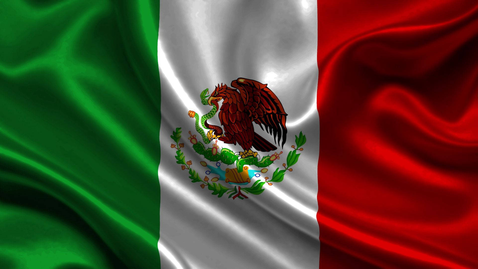 Draped Silk Mexico Flag Background