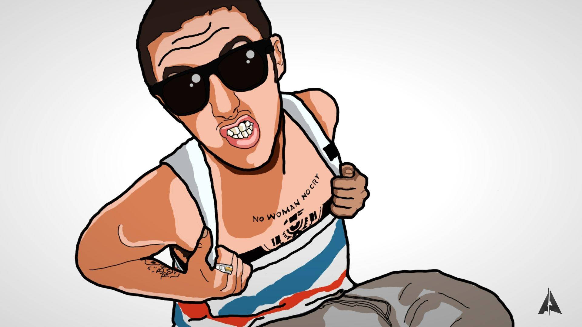 Drawing Of Mac Miller With Chest Tattoo