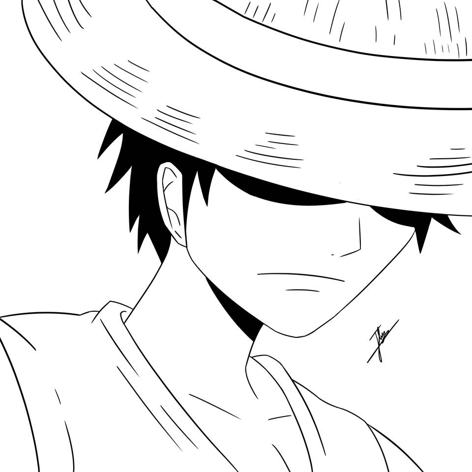 Drawing Of One Piece Luffy Background