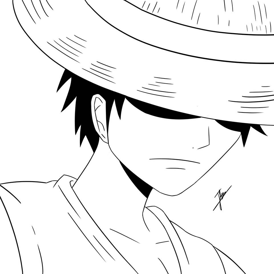 Drawing Of One Piece Luffy