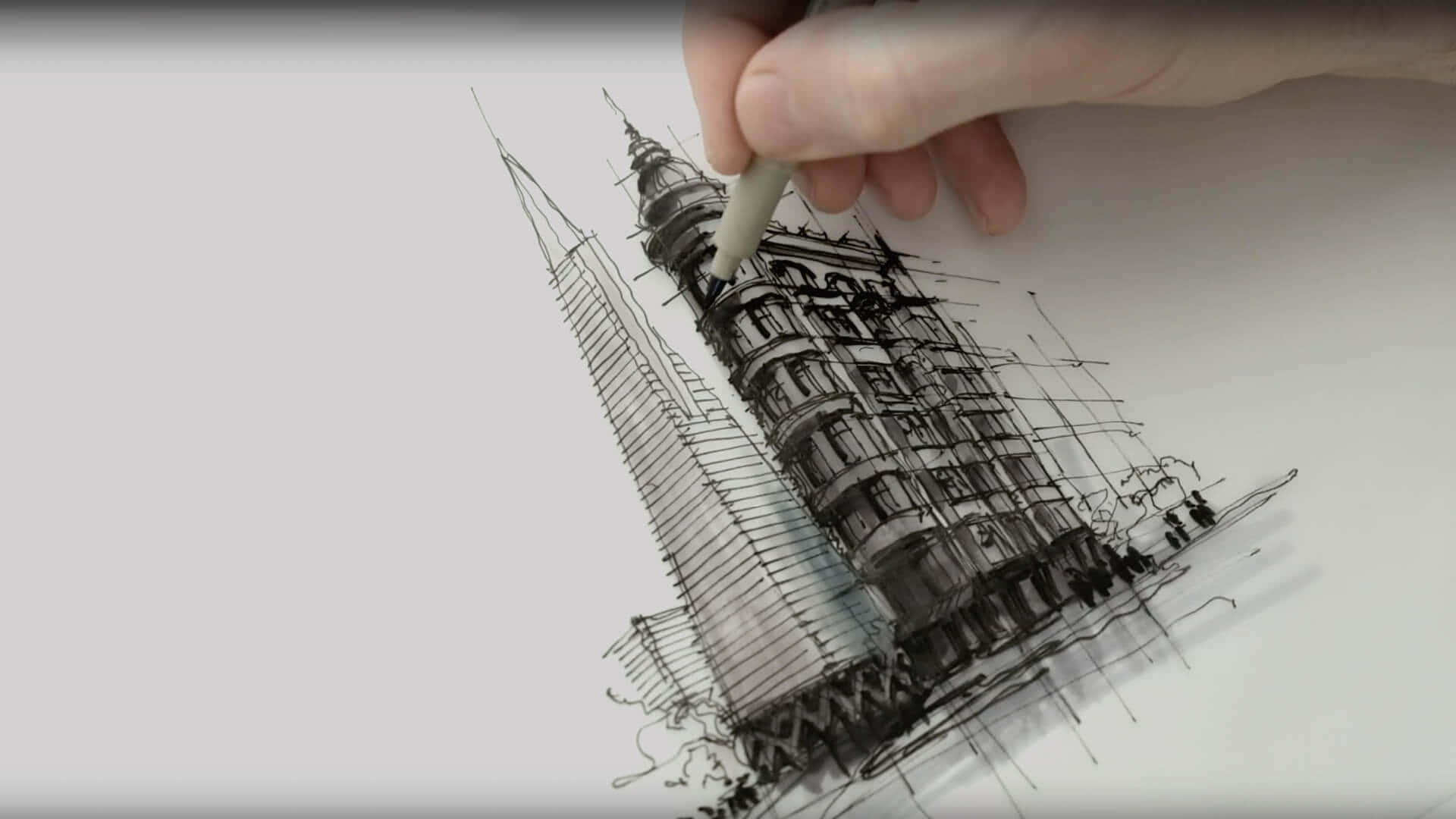 Drawing Of Transamerica Pyramid Background