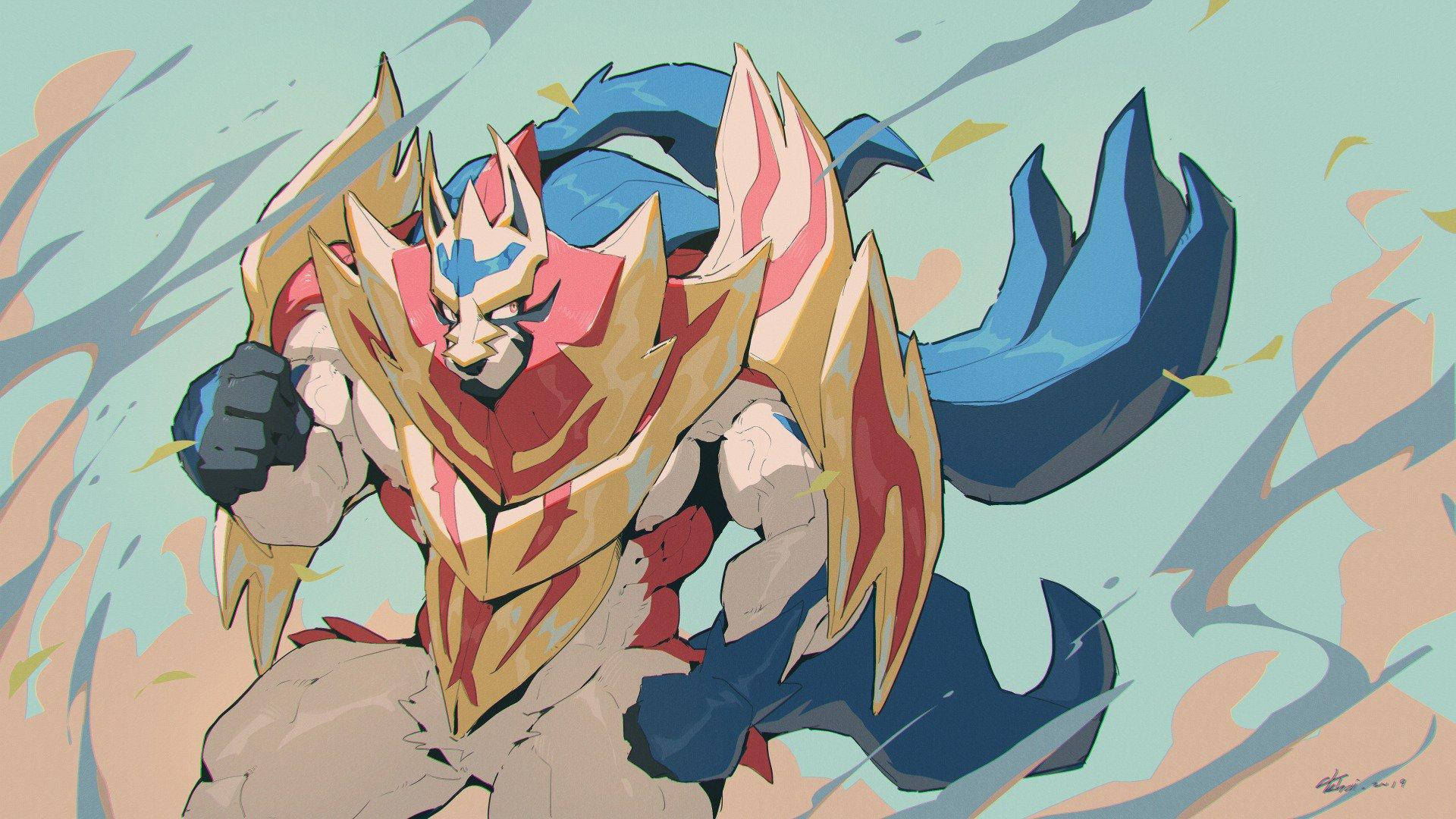 Drawing Of Zamazenta With Dust Background