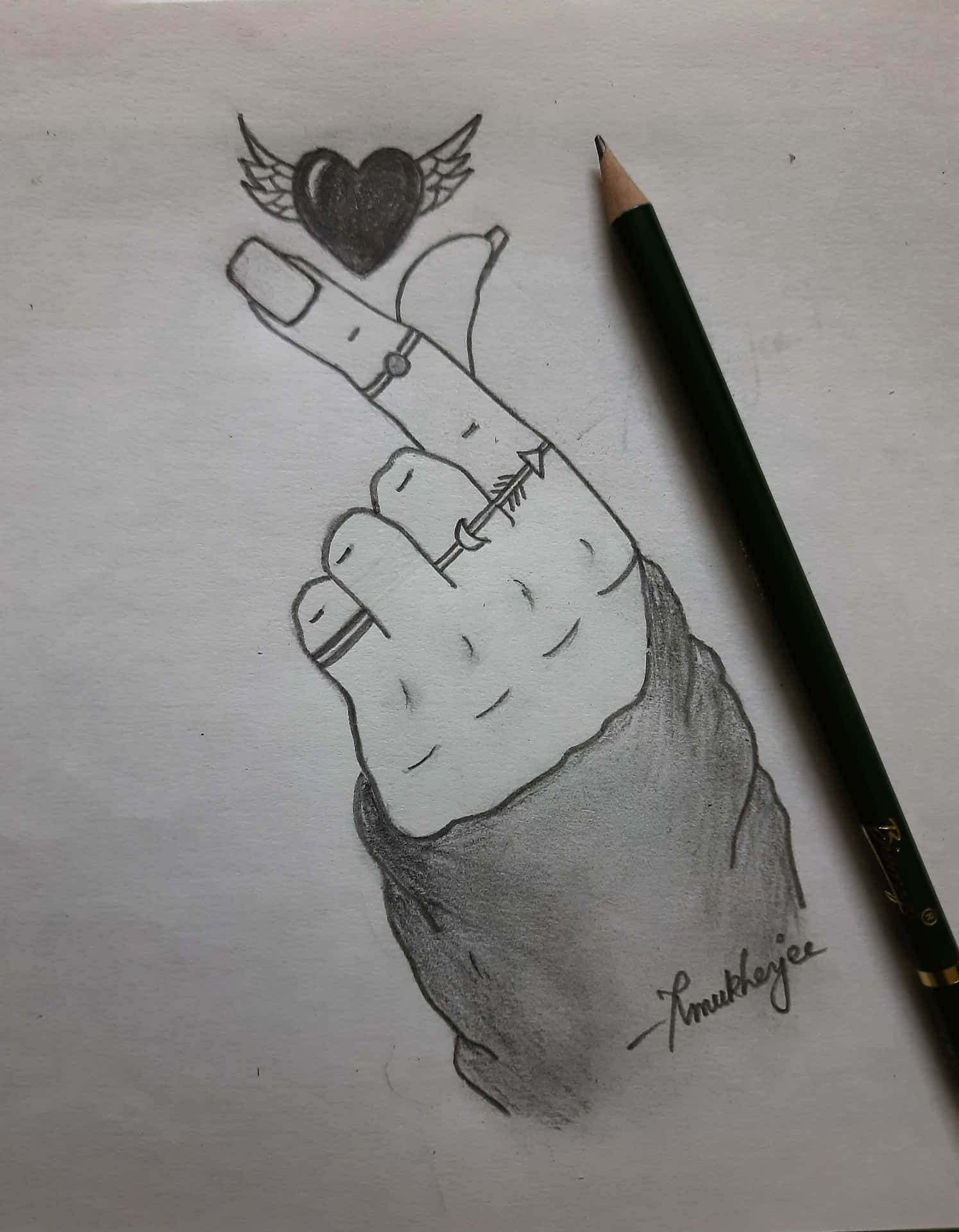 Drawing Sketch Bts Finger Heart
