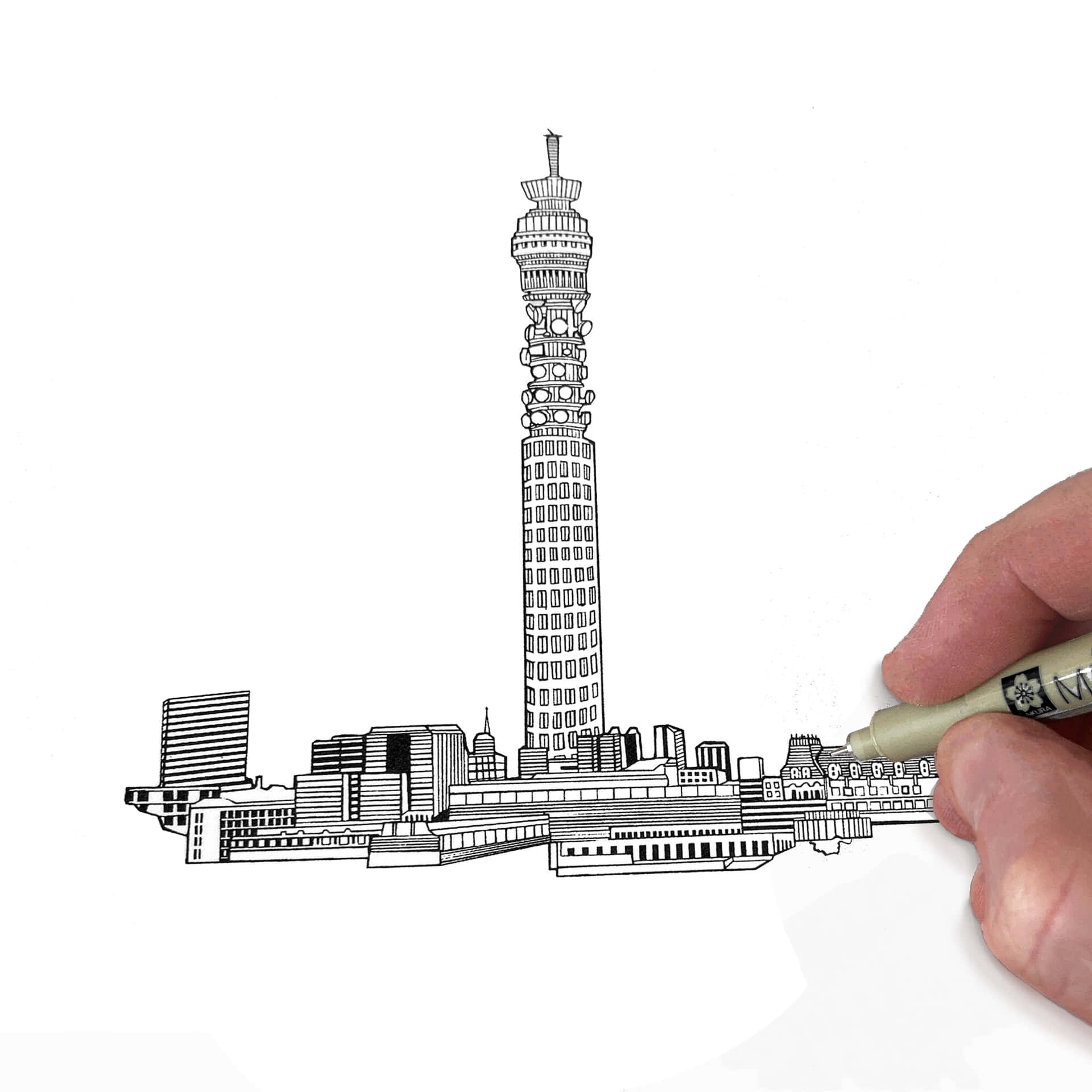 Drawing The Bt Tower Desktop Background
