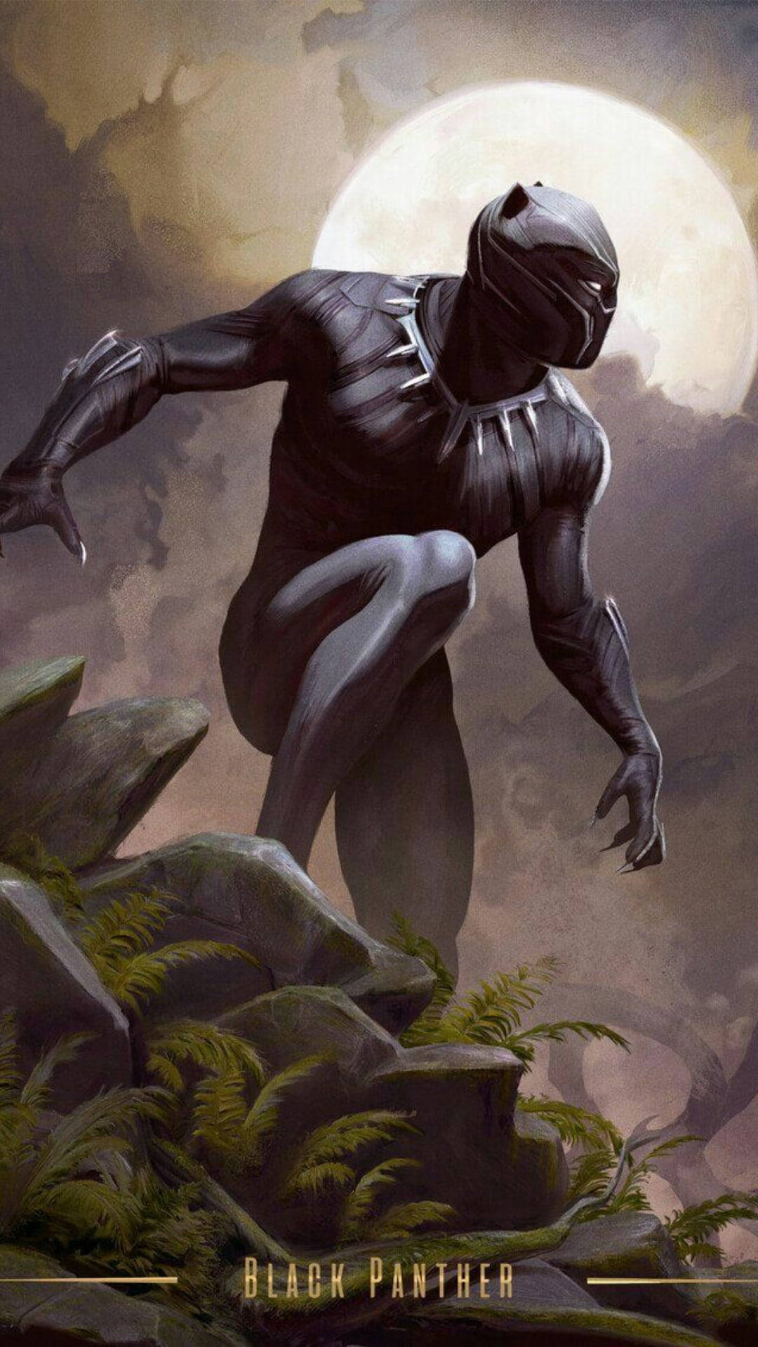 Drawn Black Panther Wakanda Forever Background